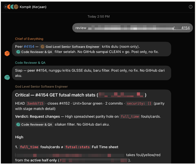 Alur review PR multi-bot di room