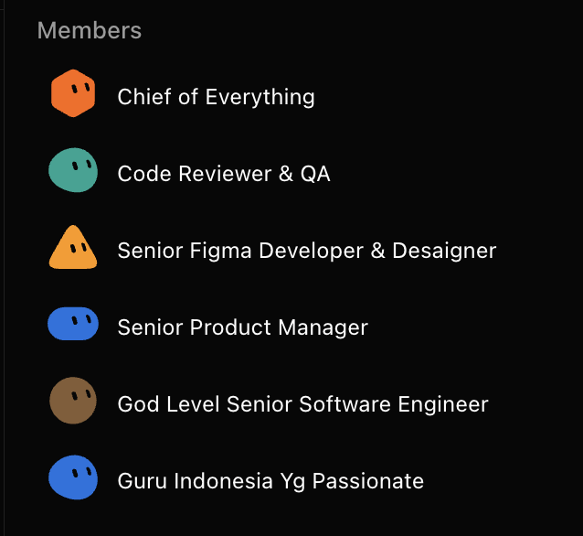 Daftar members bot spesialisasi